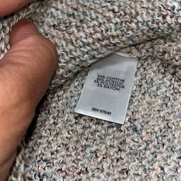 PureJill J. Jill Marled Knit Crochet V-Neckline Tunic Sweater Multicolor M Tall - Picture 8 of 8